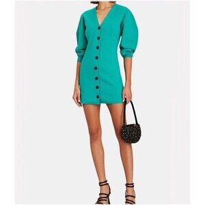 A.L.C. Nate Button Front Sweater Dress Teal Size Xs Women’s Designer